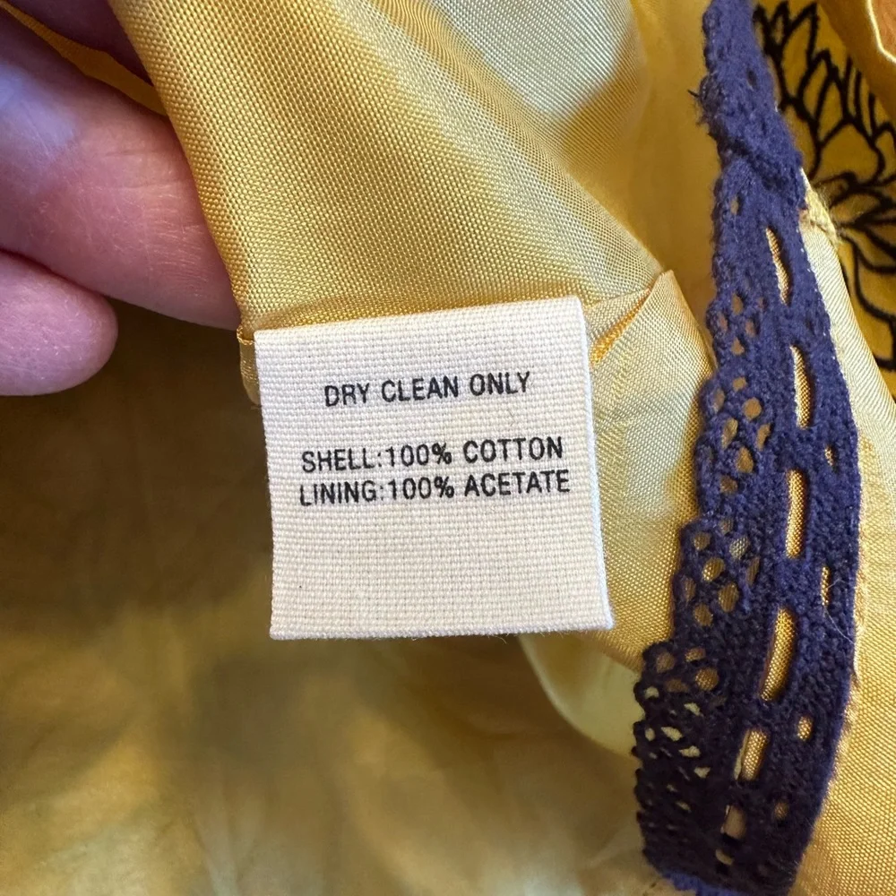 Floreat Yellow Strapless Dress with Purple Accents - Picture 8 of 8